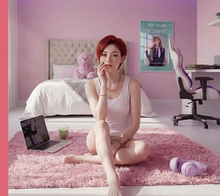 Linh at home with rand