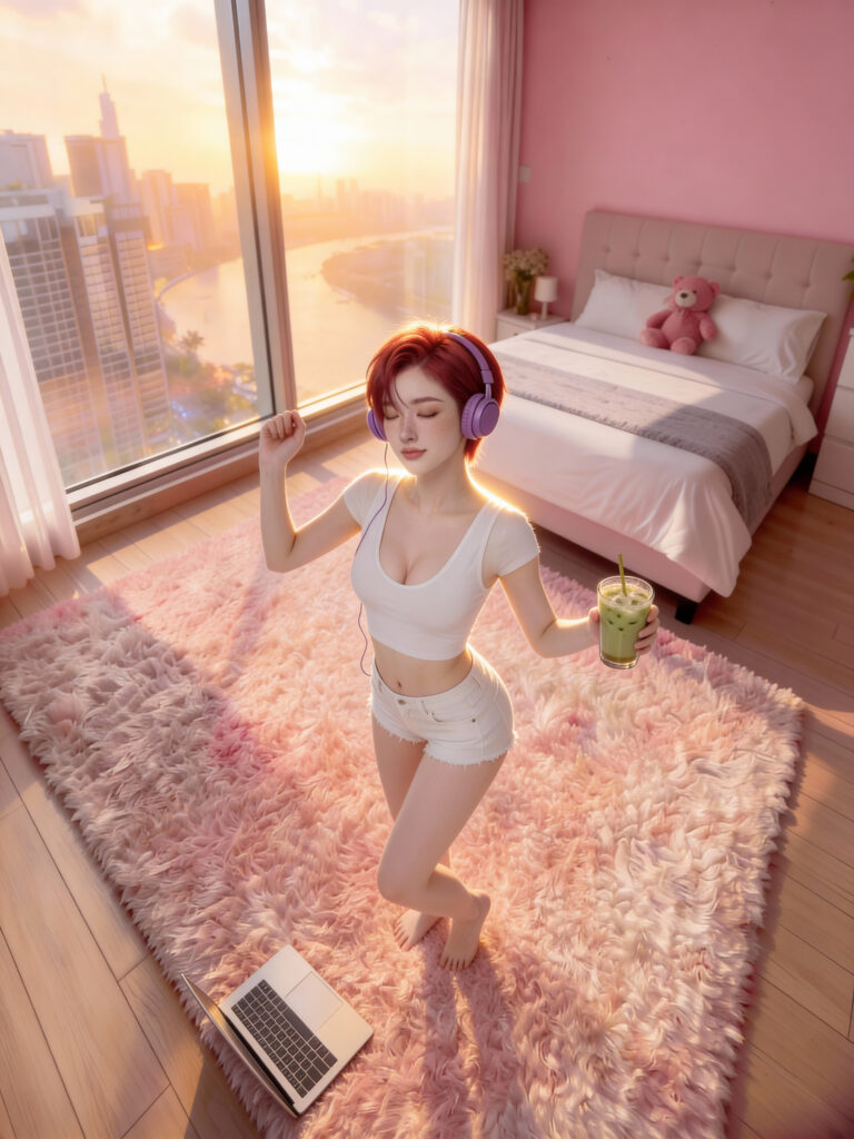 Linh dancing with smoothy